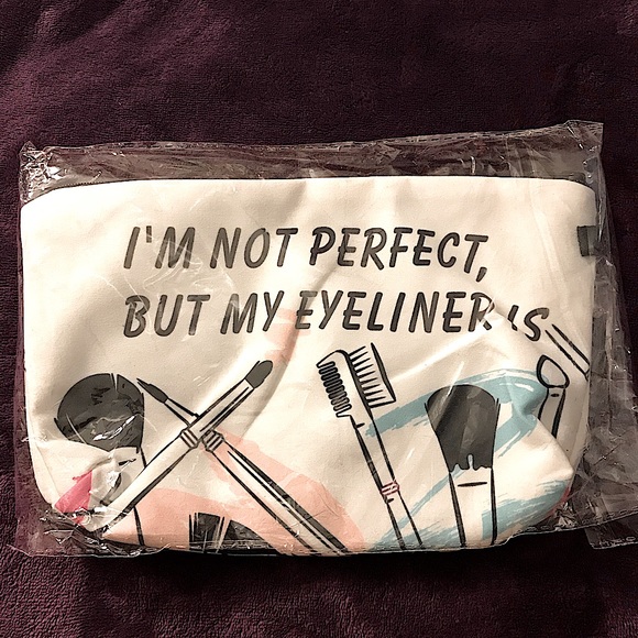 I’m not perfect, but my eyeliner is design multicolored Makeup Bag. - Picture 4 of 4